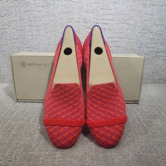 Rothy's The Loafer Pomegranate Grid Slip On Shoes Women's Size US 8.5, 9.5, 10 - Picture 2 of 9